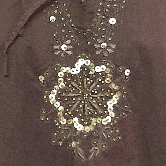 3 for $25- Lady Hathaway Beaded Cotton Top, Size L - Picture 9 of 12